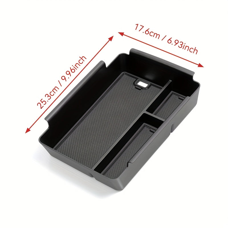 Car Interior Armrest Storage Tray with Divided Layers Durable ABS for Sedan