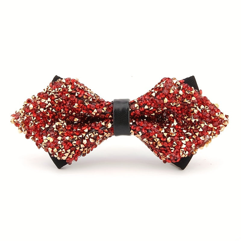 Men's Bow Tie with Faux Diamond Knot for Weddings and Formal Events