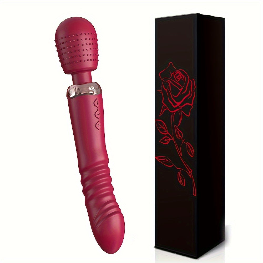 Men va Women uchun Silikonli Thrust Vibrator, Ikki Motorli G-Spot Massager