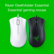 Wired Gaming Mouse Optical Sensor 6400 DPI Ergonomic Right-Handed USB Compatible Black or White