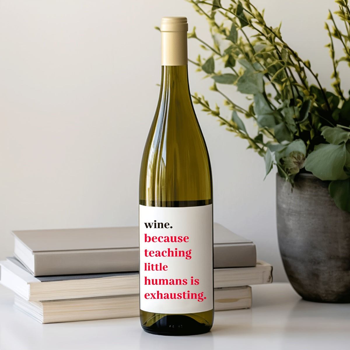 2-Piece Teacher Appreciation Wine Label Set for Christmas Gifts