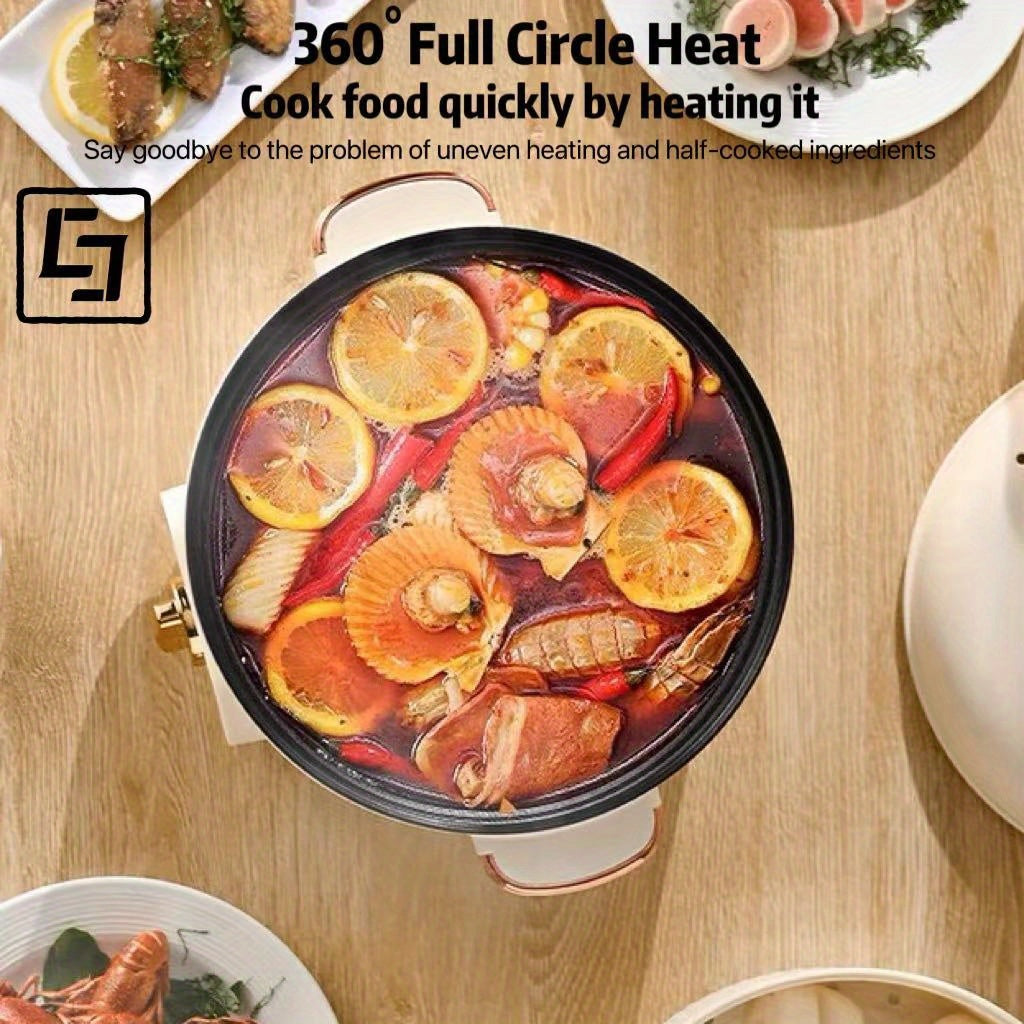 Cocina eléctrica de doble capa de 24cm con enchufe EU para hogar, autocaravana, oficina, dormitorio, sopa, salteado, arroz al vapor