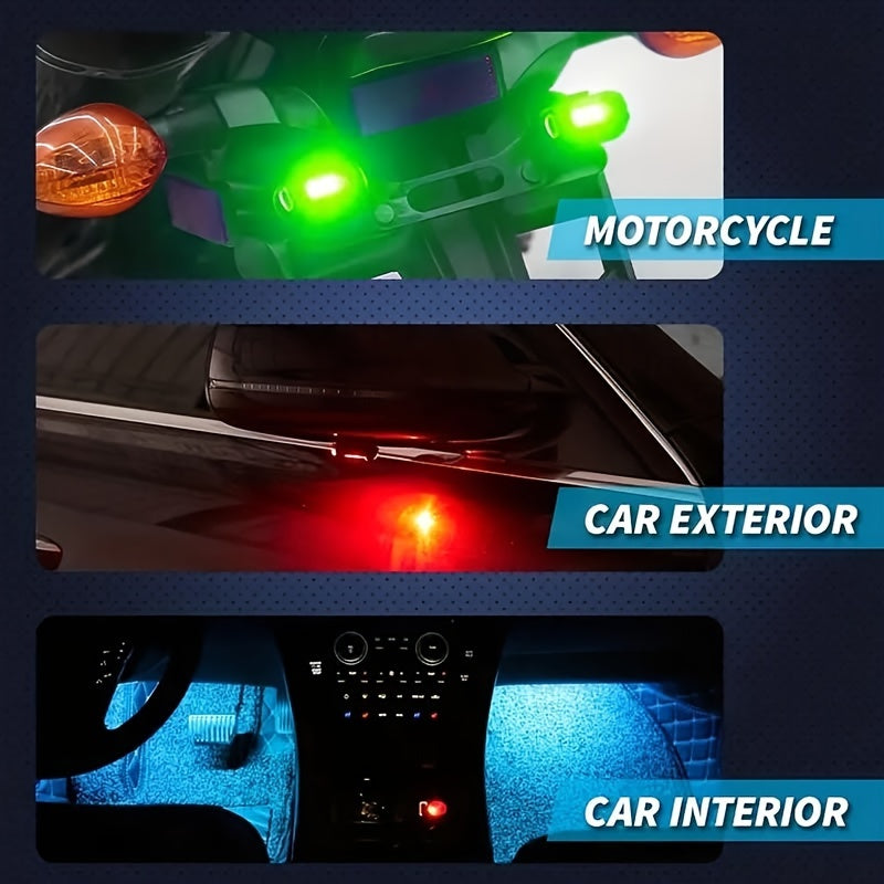 RGB LED Car Light Strip with Remote, USB Rechargeable, 5V Decor for Vehicles