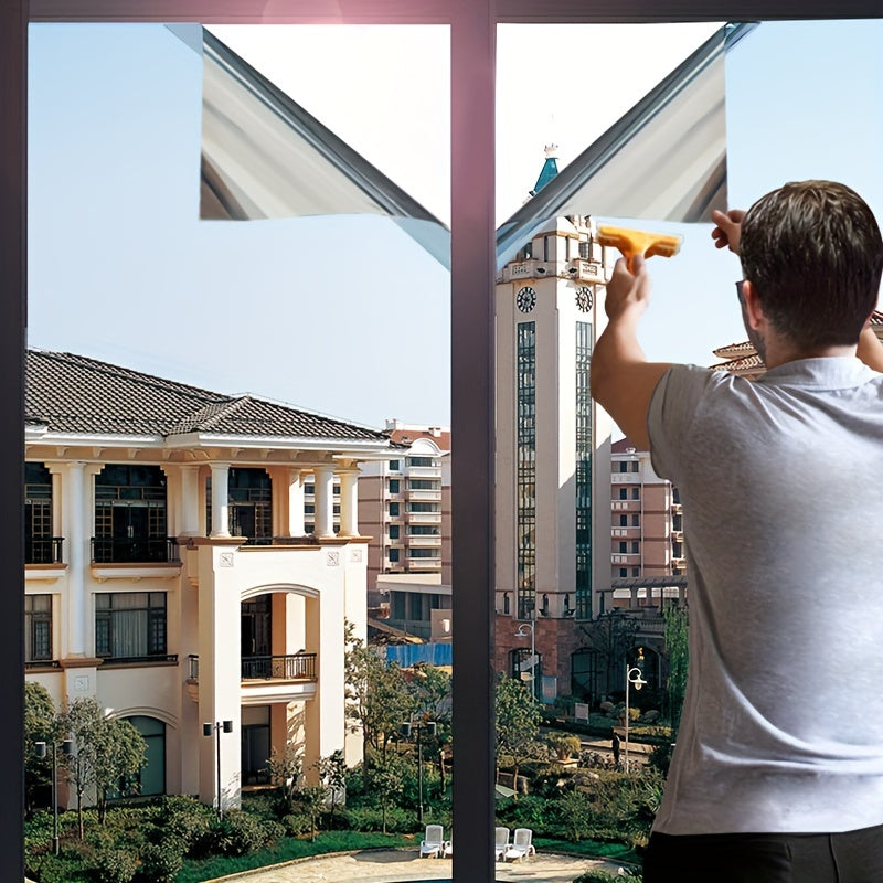 Silver Glass Insulation Film for Sunrooms Peel and Stick UV Blocking Window Film 3Mil Thickness