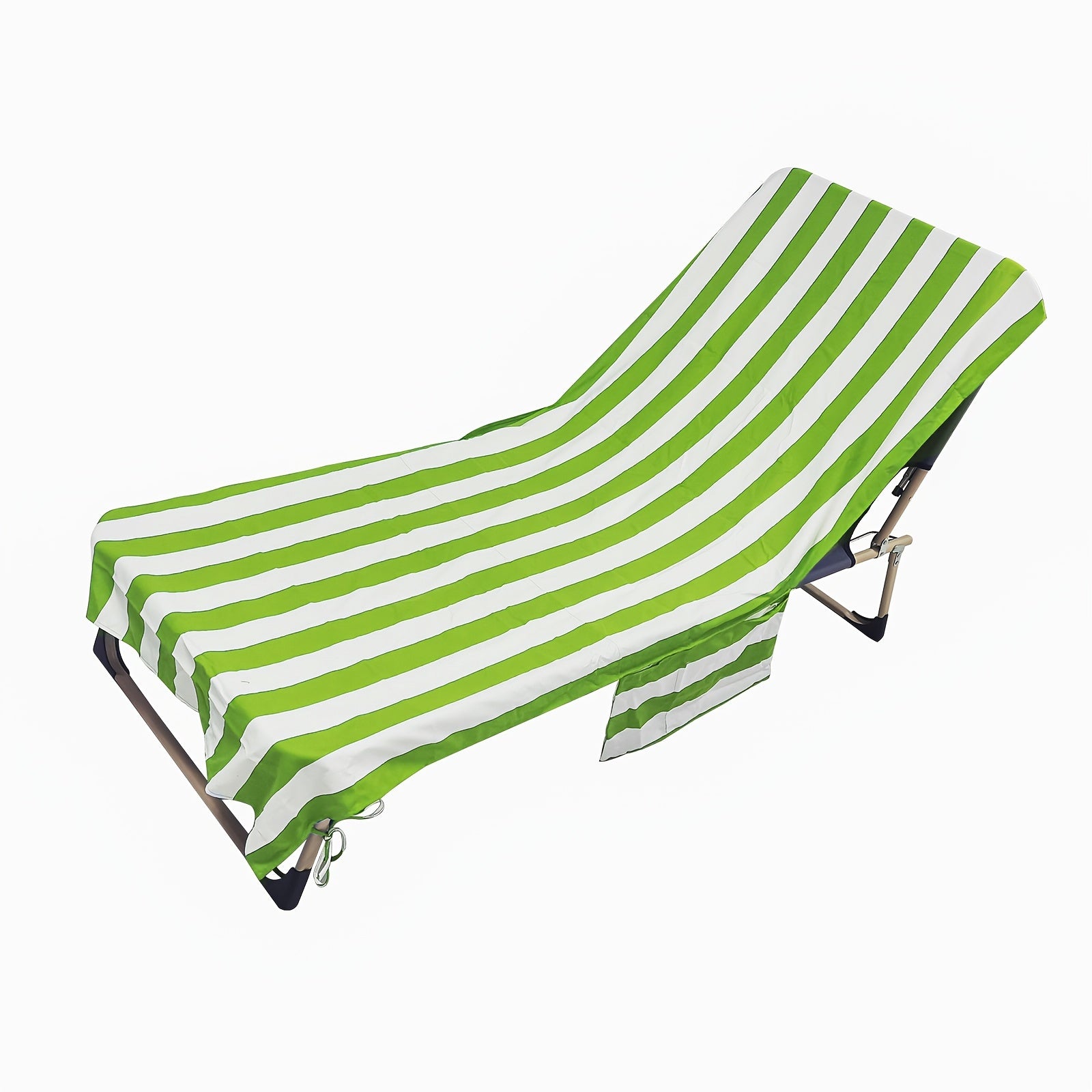 Soft Quick-Dry Chaise Lounge Cover with Side Pockets for Indoor Outdoor Use