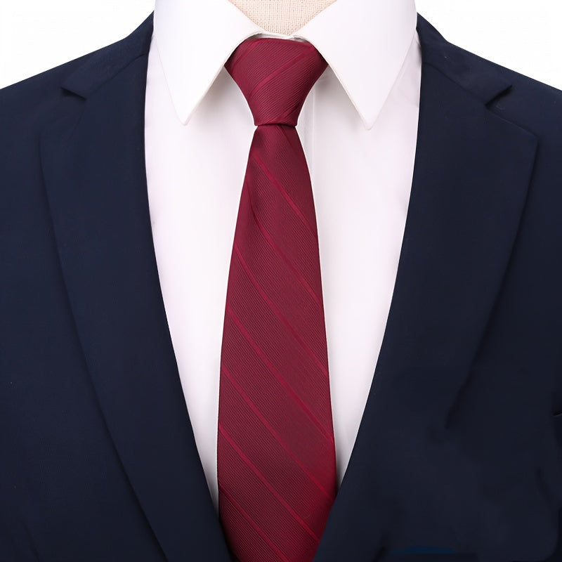 Мужской набор подарков: галстук, нагрудный платок, запонки, зажим для галстука, булавка на лацкан, полиэстер, тканая подарочная коробка