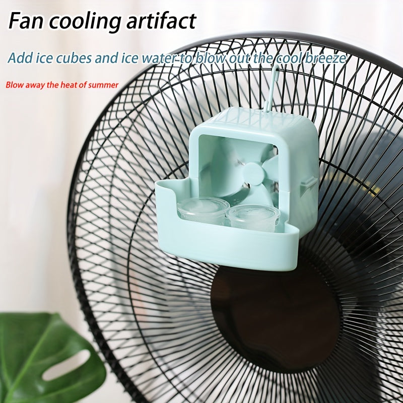 Portable Clip-On Fan Cooler with Ice and Mist Cooling Technology Battery-Free Lightweight Compact Personal Summer Fan