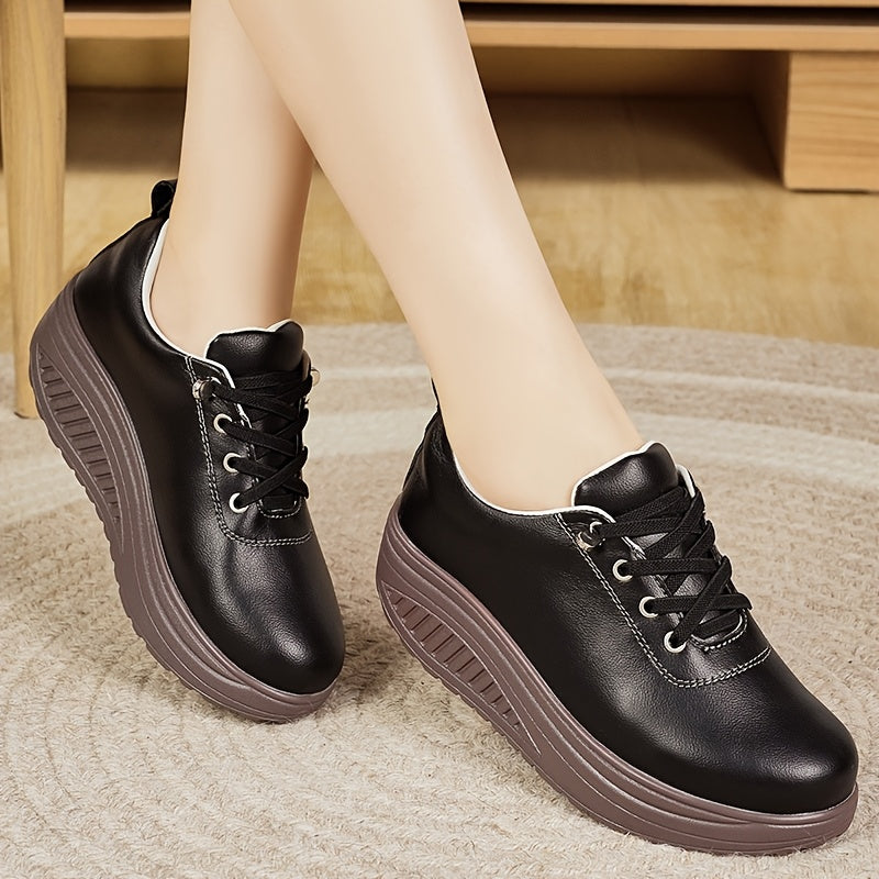 Women's Faux Leather Slip-On Loafers Casual All-Season Shock Absorbing Sole