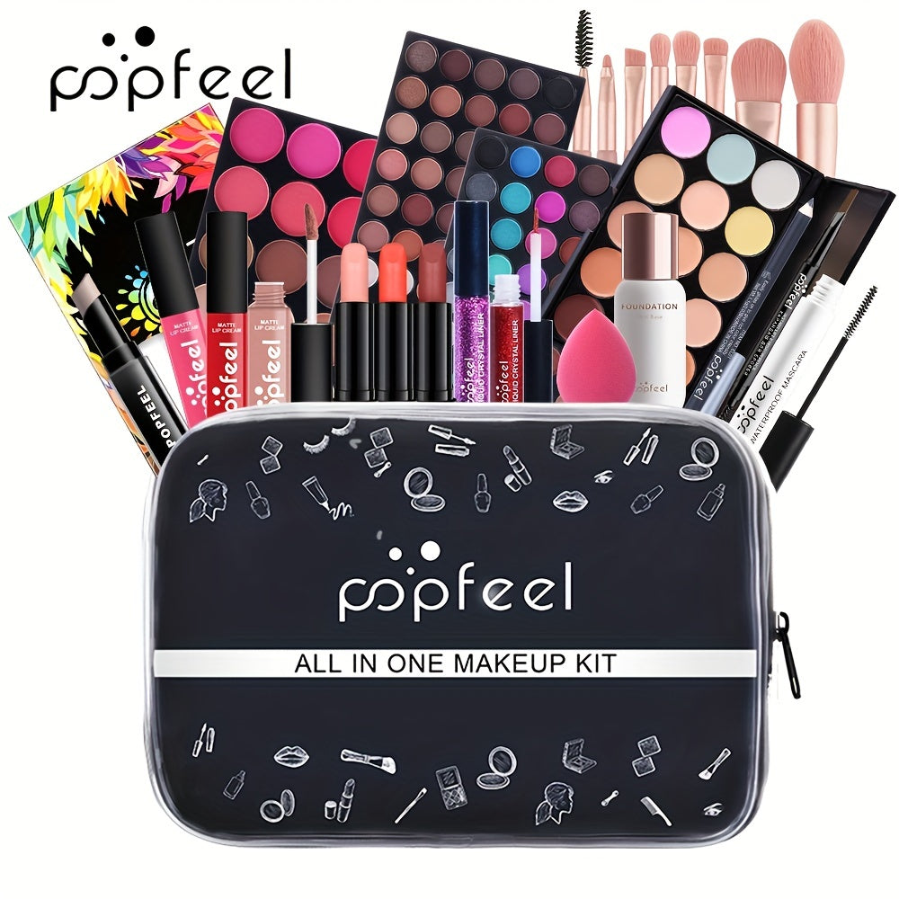 Women's Makeup Kit All-in-One Set With Eyeshadow Lipstick Brush