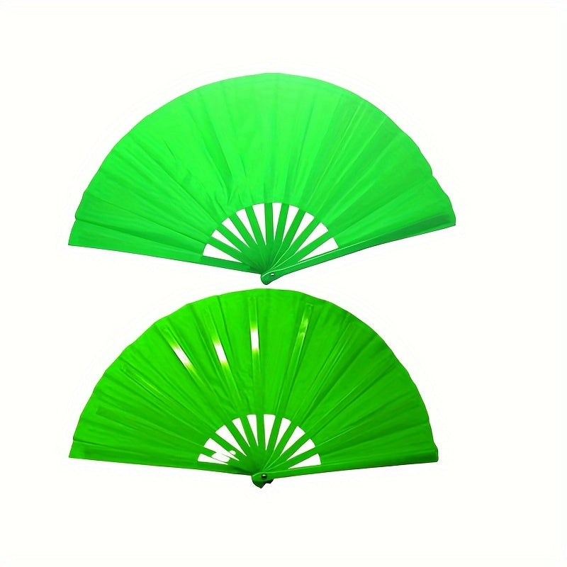 Foldable Nylon Cloth Fan for Dance Martial Arts Performance Non-Skid Grip
