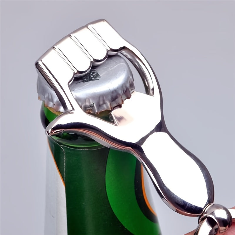 Palm-Shaped Metal Keychain Bottle Opener No Power Kitchen Dining Decor