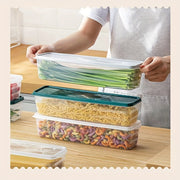 2-Piece Plastic Food Storage Containers with Flip Top Lids for Refrigerator Organization