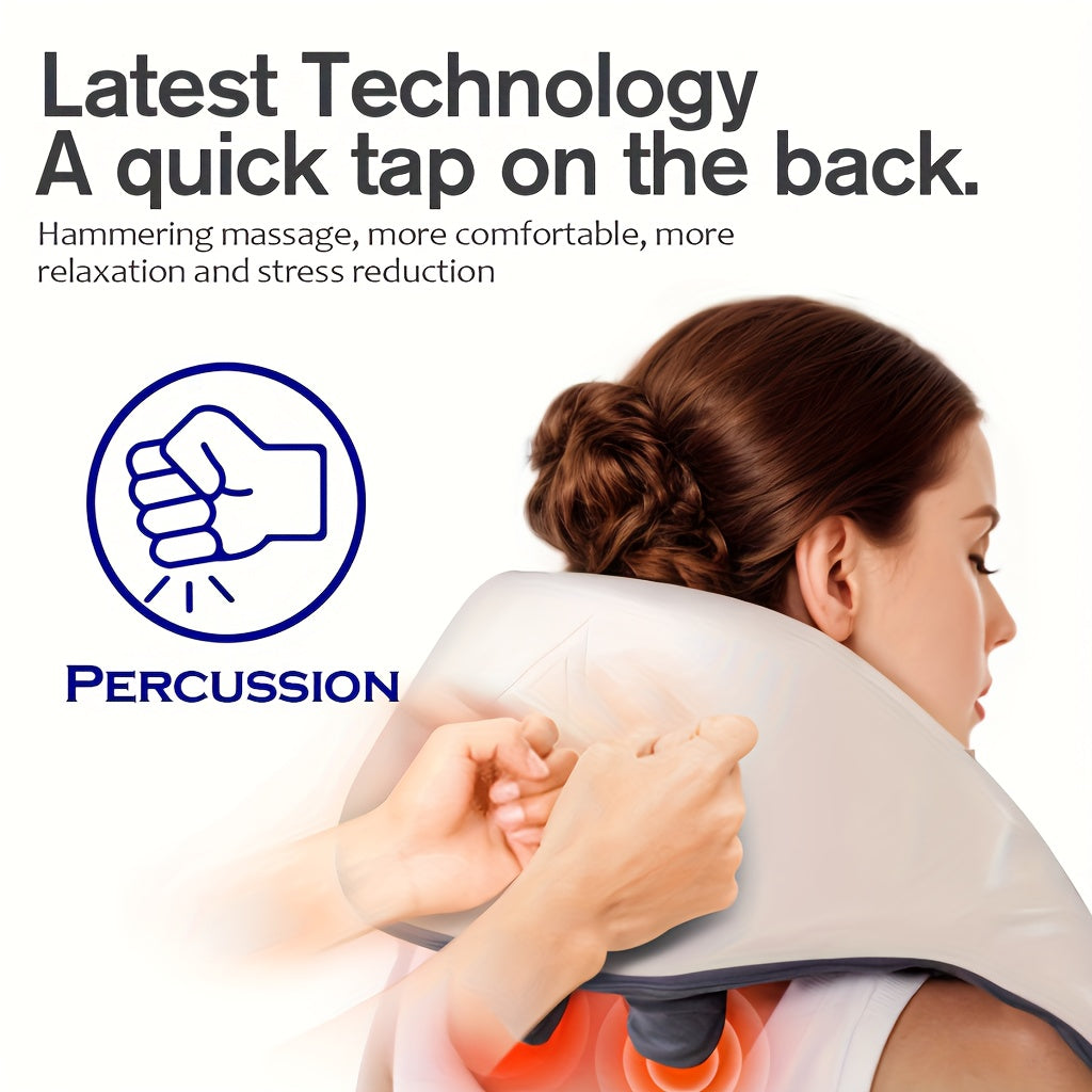 4D Shiatsu Neck Shoulder Massager USB Rechargeable Full Body Relief for Home Office Car