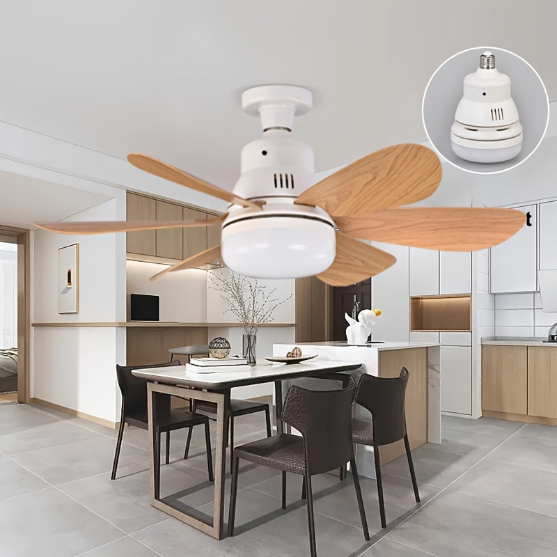 1 dona Smart Wood Grain Ceiling Fan LED Light bilan, masofadan boshqarish, sozlanadigan yoritish va tezlik, oson o'rnatish, ichki foydalanish - 85V-265V Qattiq sim bilan ulanadigan