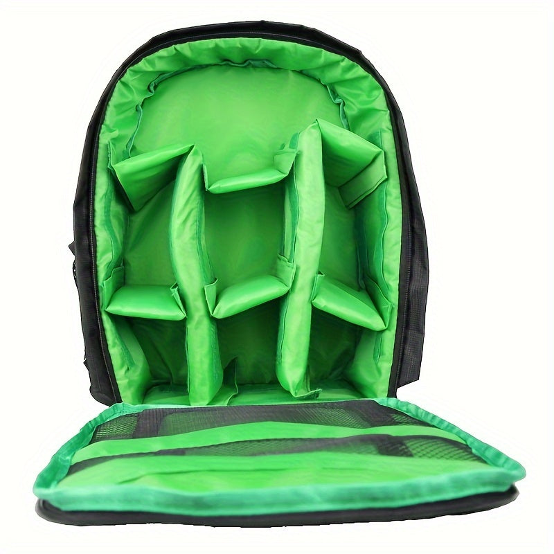 Mochila para cámara impermeable con divisores personalizables, correas acolchadas para hombros para cámaras DSLR, negro