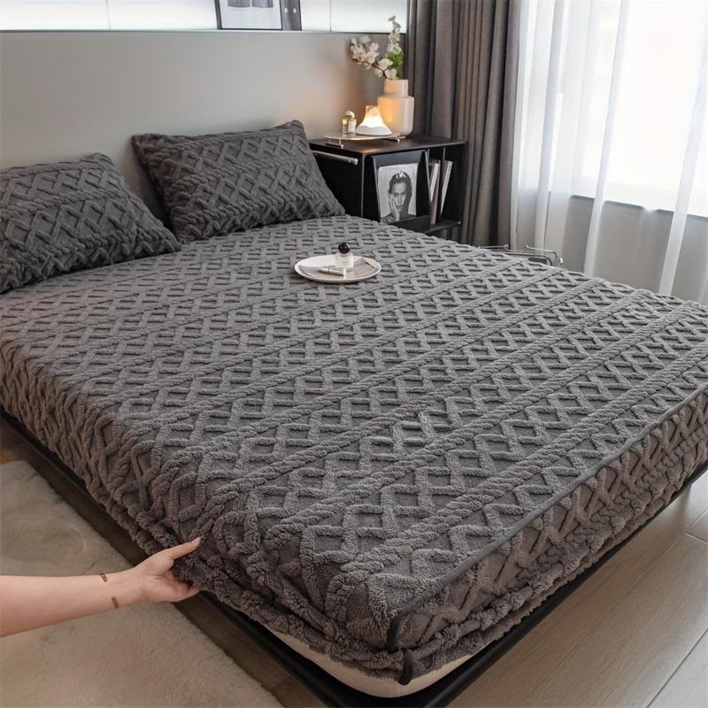 Защитный матрасник Keduoduo осень и зима серого цвета, непромокаемая простыня с утолщенным зашифрованным дизайном для мягкого, комфортного и дышащего сна. Машинная стирка постельного белья для матраса.