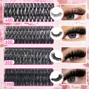 DIY Lash Extension Kit with D Curl Individual Lashes and Clusters for Fuller Longer Eyelashes