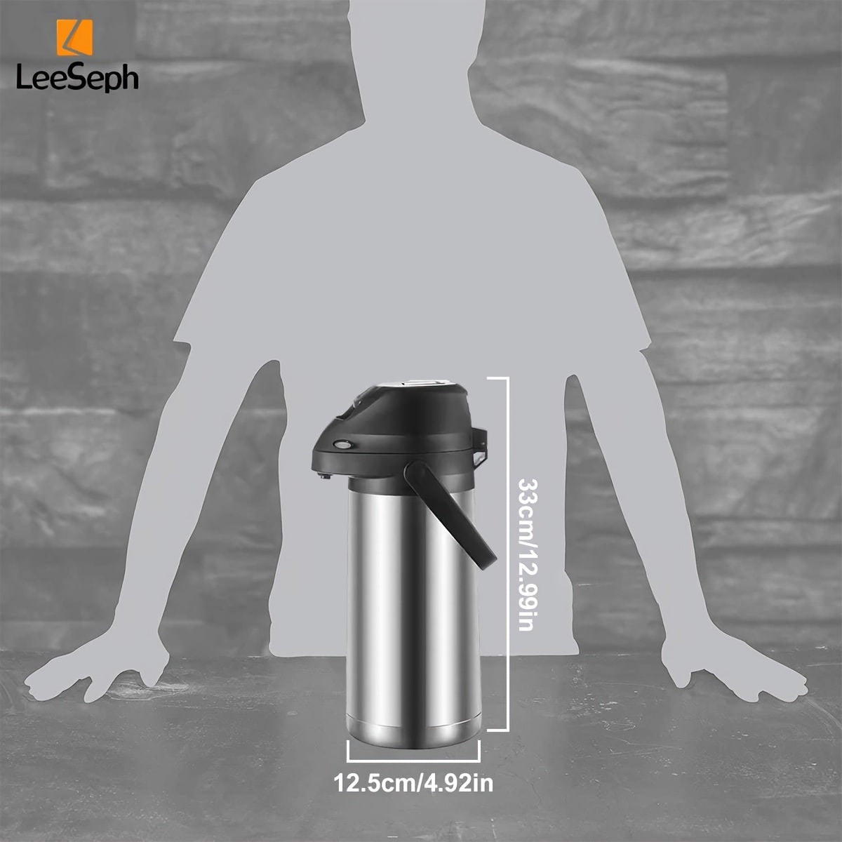 Insulated Stainless Steel Thermal Coffee Dispenser 66oz Hot Cold Drinks