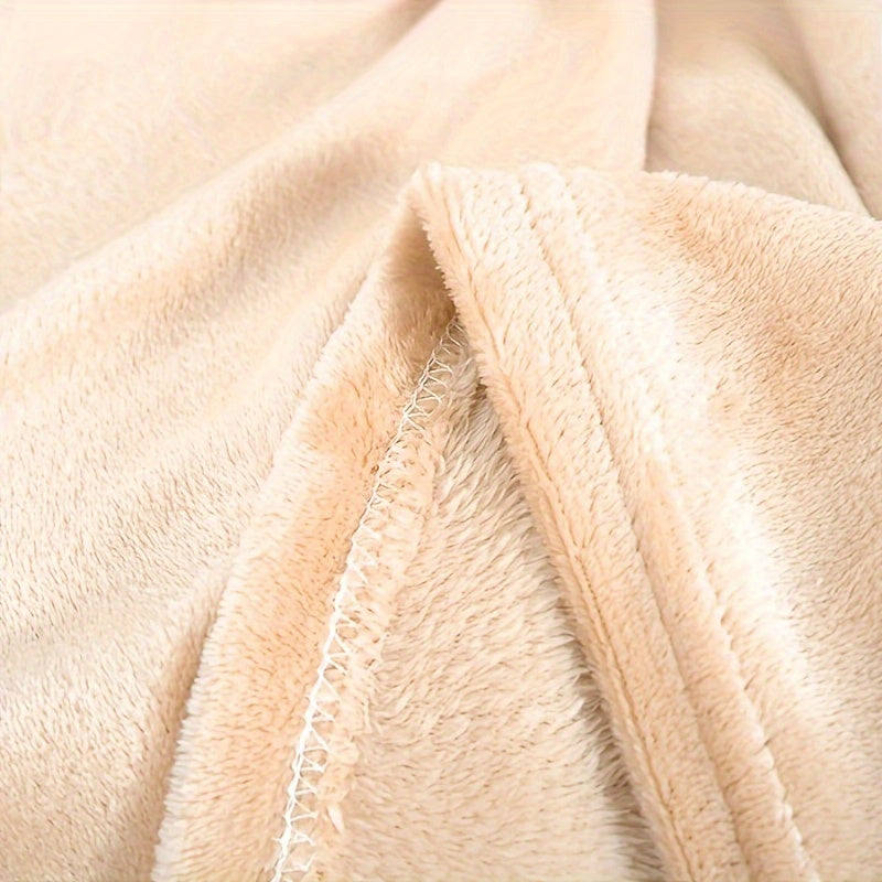 Khaki Flannel Throw Blanket Soft Cozy for Couch Bed Travel 50x60 Inches