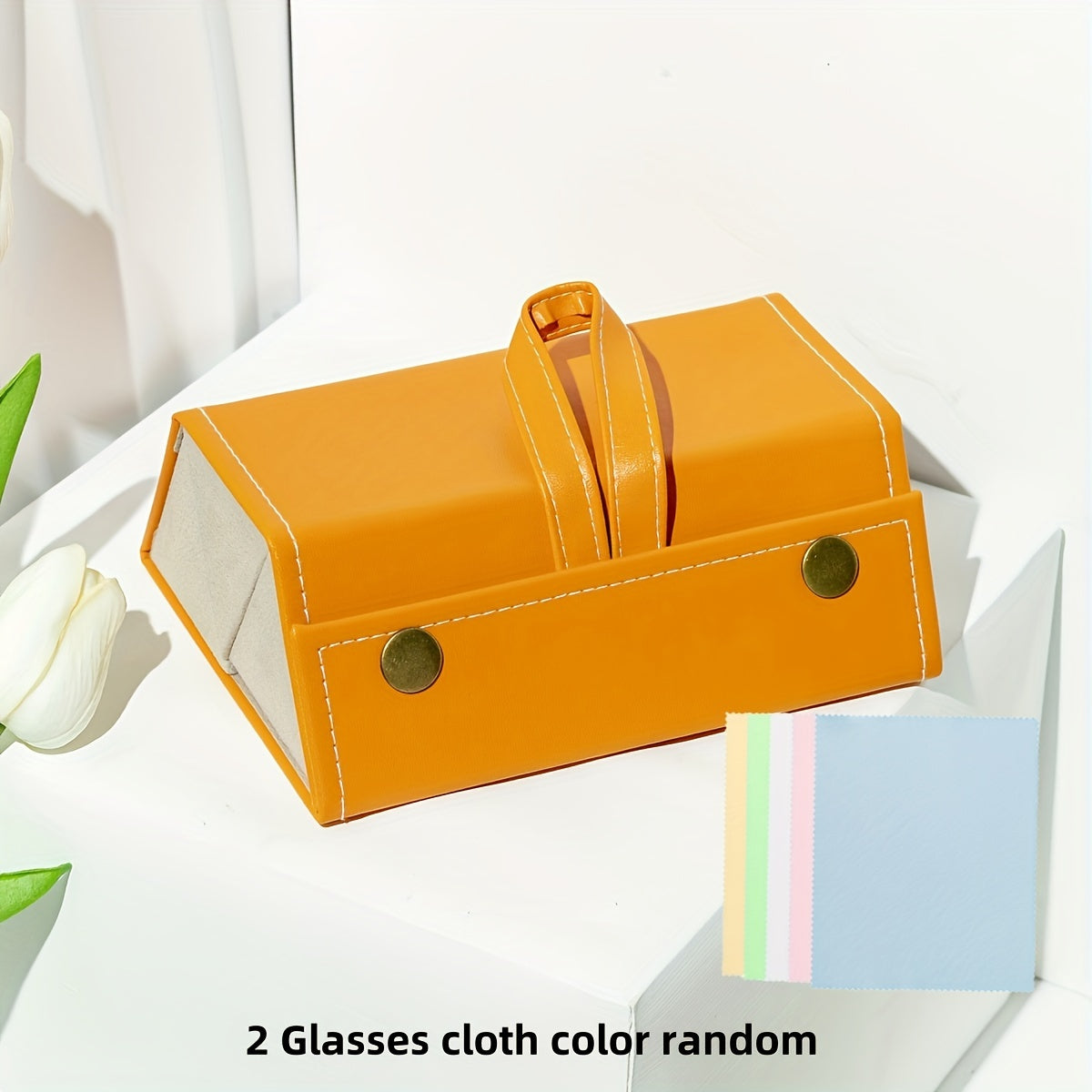 3 juft ko'zoynak uchun himoya qopqog'i, ayollar uchun mustahkam sayohat qopqog'i, 2 ta tasodifiy rangdagi tozalash matosi bilan birga