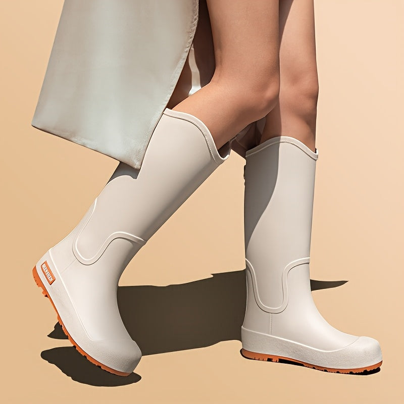 Women's PVC Rain Boots Slip-On All-Season Waterproof Garden Shoes