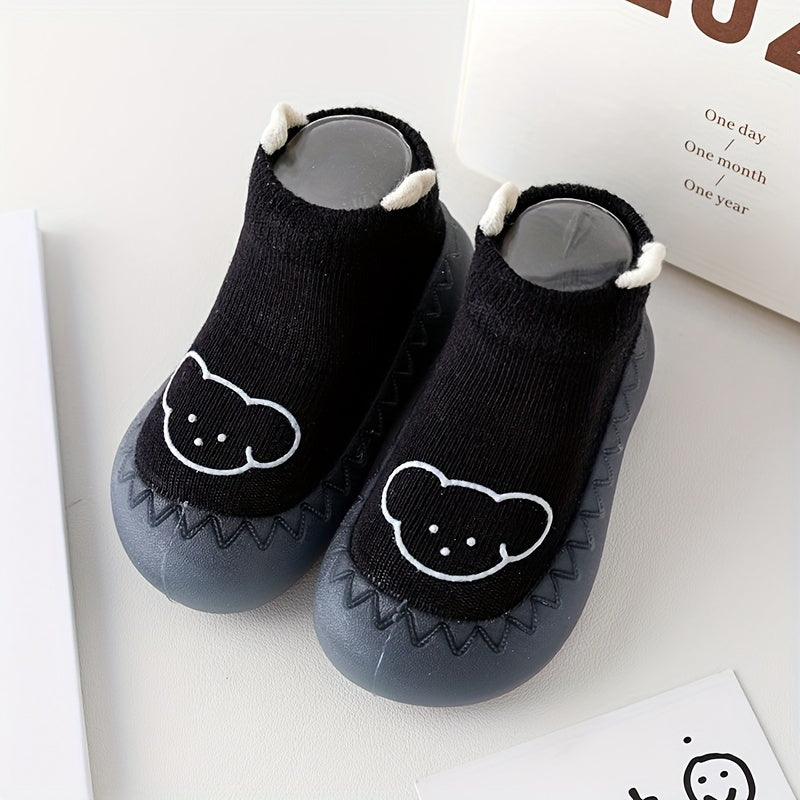 Baby Boys Girls Slip-On Sock Shoes Rubber Sole for Indoor Outdoor Spring Autumn