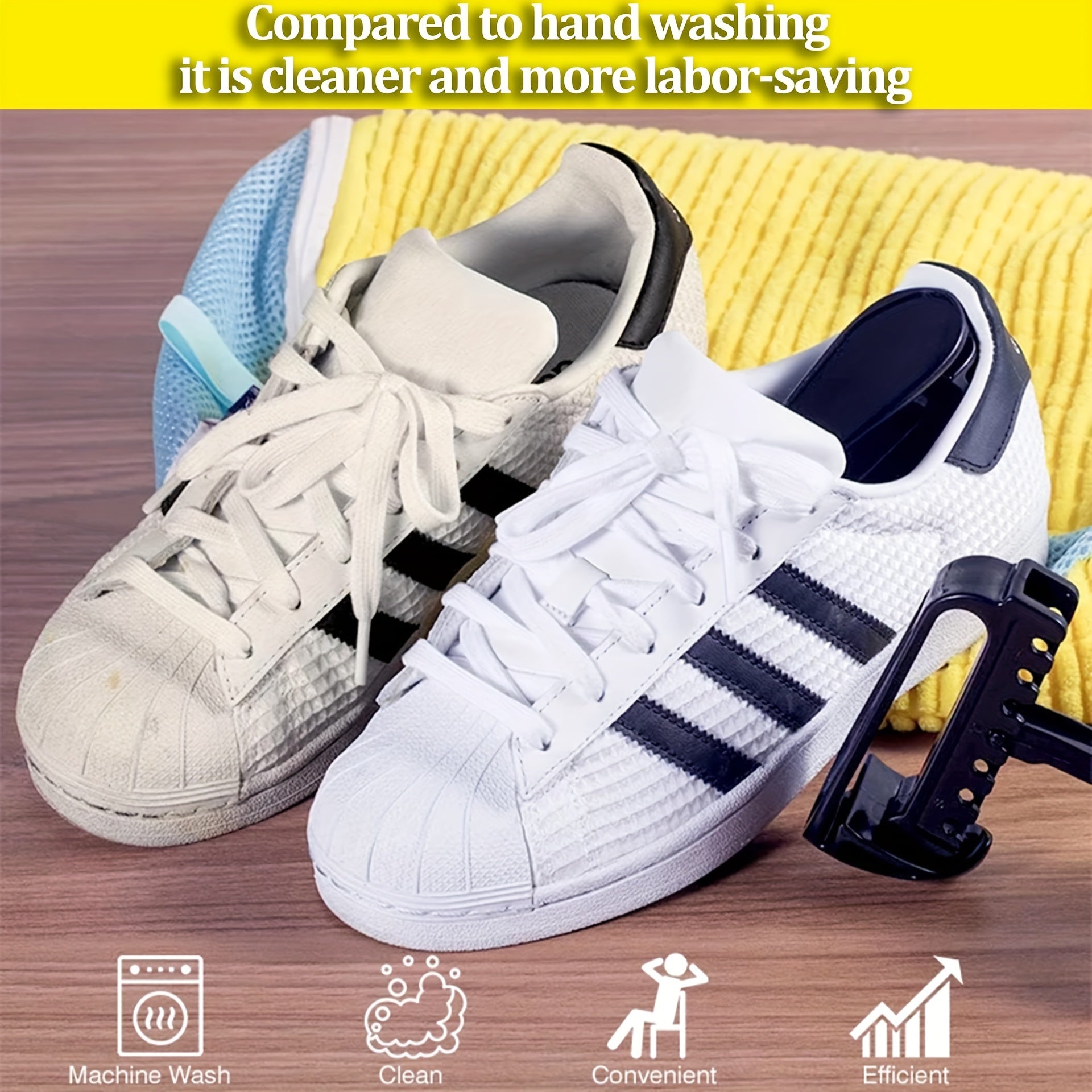 Juego de 2 bolsas de lavado para zapatos, protectores de lavandería para zapatillas, tenis, sandalias, azul, gris, amarillo