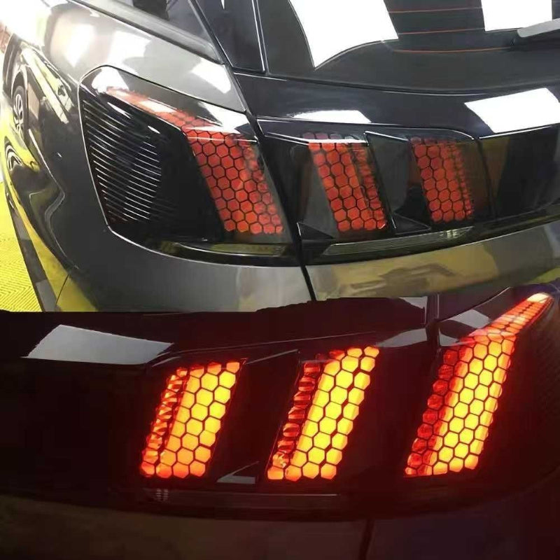 Car Vinyl Stickers Red and Black Honeycomb Pattern for Tail Lights