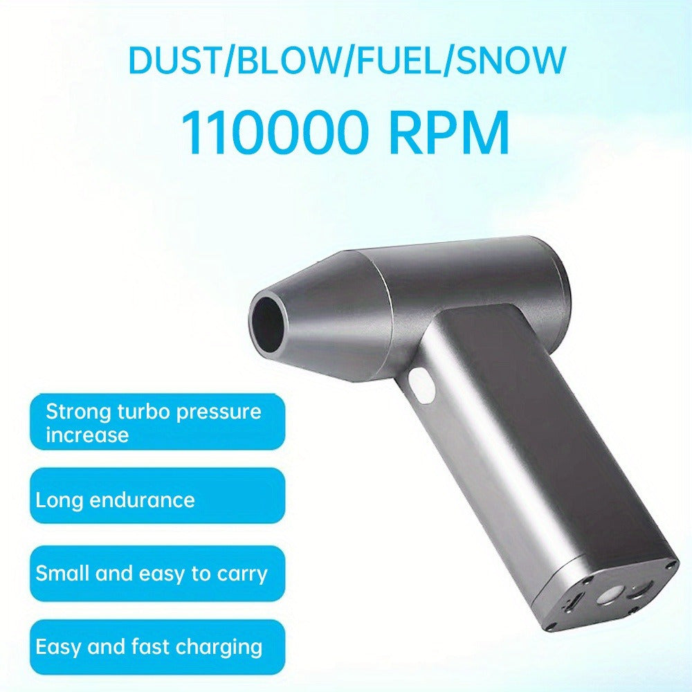 Portable High-Speed Turbo Fan with USB Charging for Cooling and Cleaning