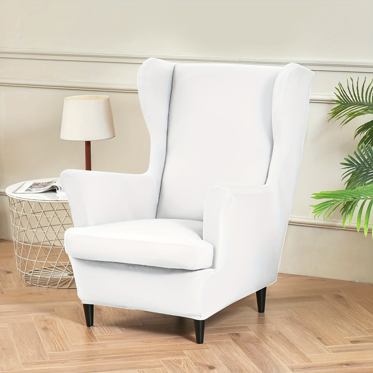 Yumshoq rangli qanot shaklidagi divan qopqog'i uchun yashash xonasi va yotoq xonasi