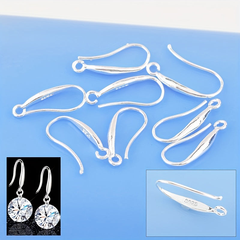 Silvery-Plated Earring Hooks Pack of 100 French Style Round Wire for DIY Jewelry Making