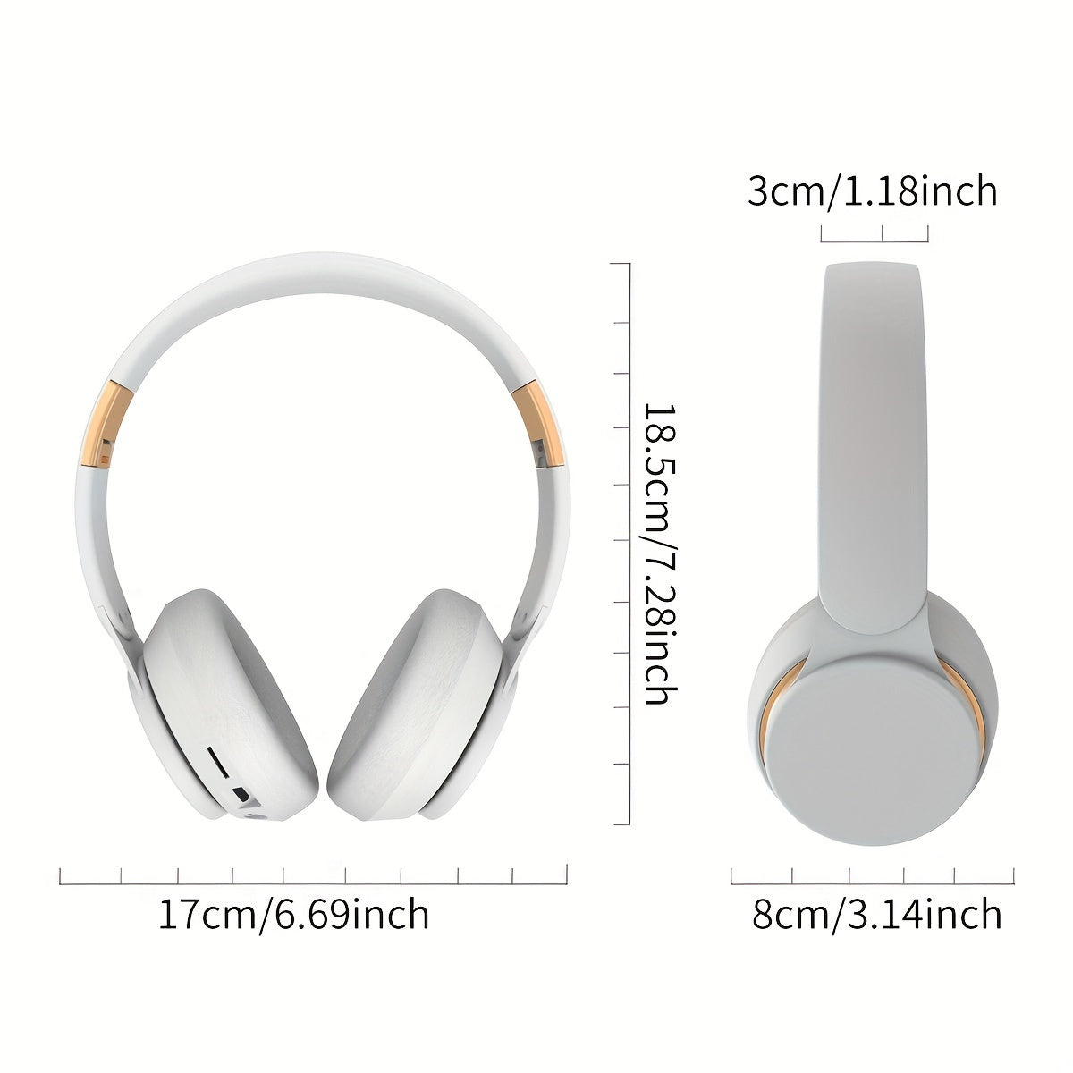 Wireless Foldable Headphones with Deep Bass HD Microphone and Noise Isolation