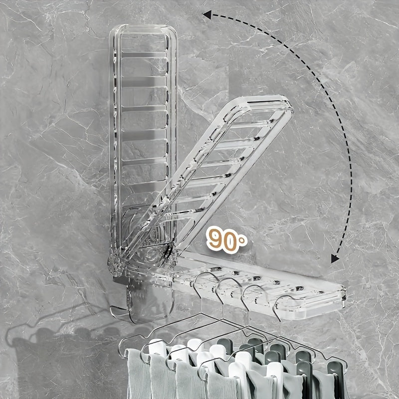 Foldable Clothes Drying Rack with Suction Cups Portable Laundry Hanger for Balcony and Home