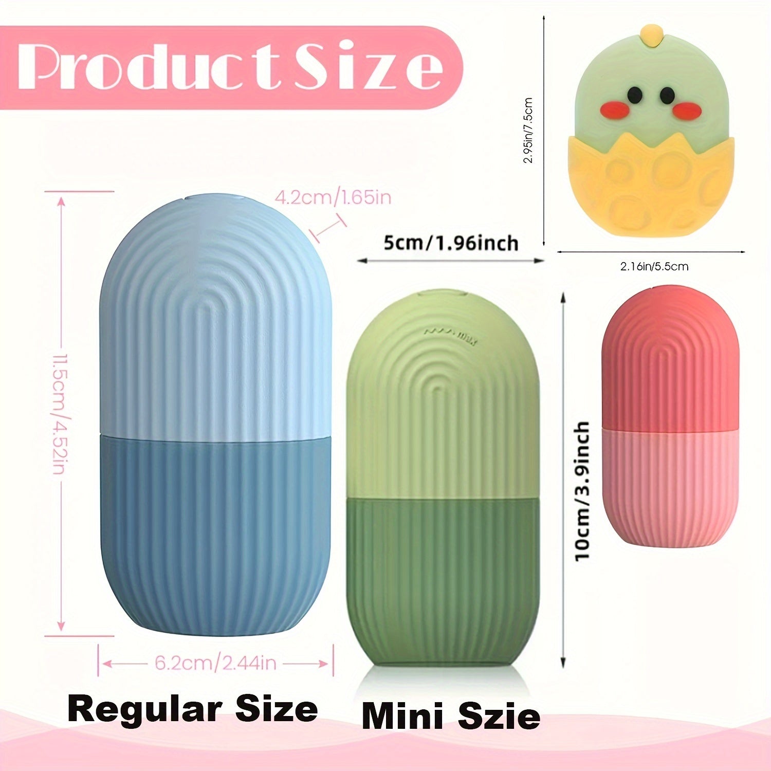 Ayollar va erkaklar uchun silikonli muzli yuz massaji, ko'z va yuz parvarishi uchun qiyshiq dizayni bilan