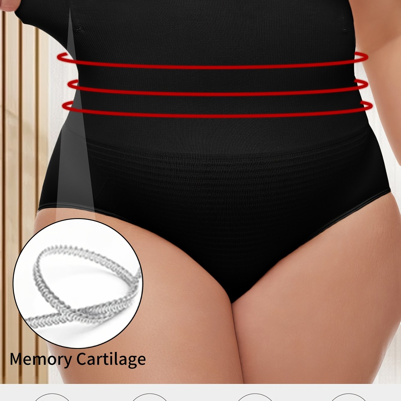 Women's Seamless Nylon-Elastane Shaping Panties Tummy Control Black