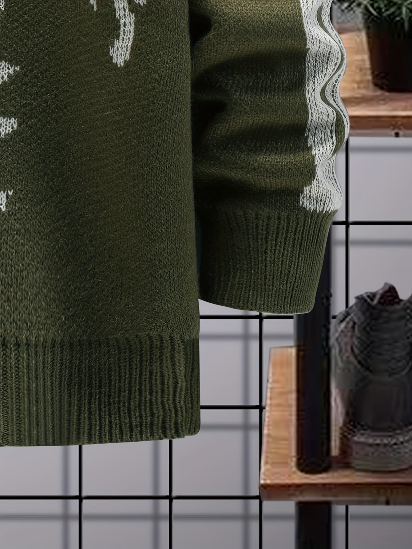 Men's Plus Size Skeleton Print Knit Cardigan Sweater Long Sleeve V-Neck Fall Winter