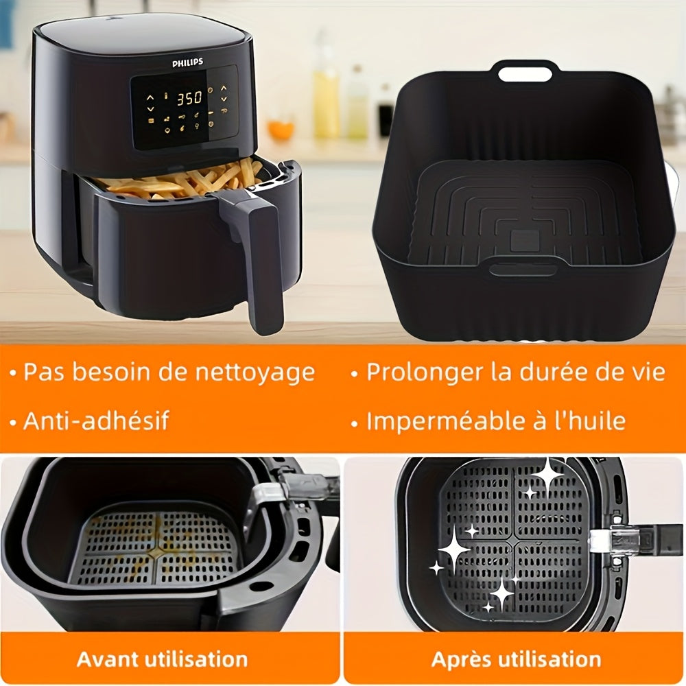 17cm Non-Stick Silicone Baking Tray for Air Fryer Roasting and Baking