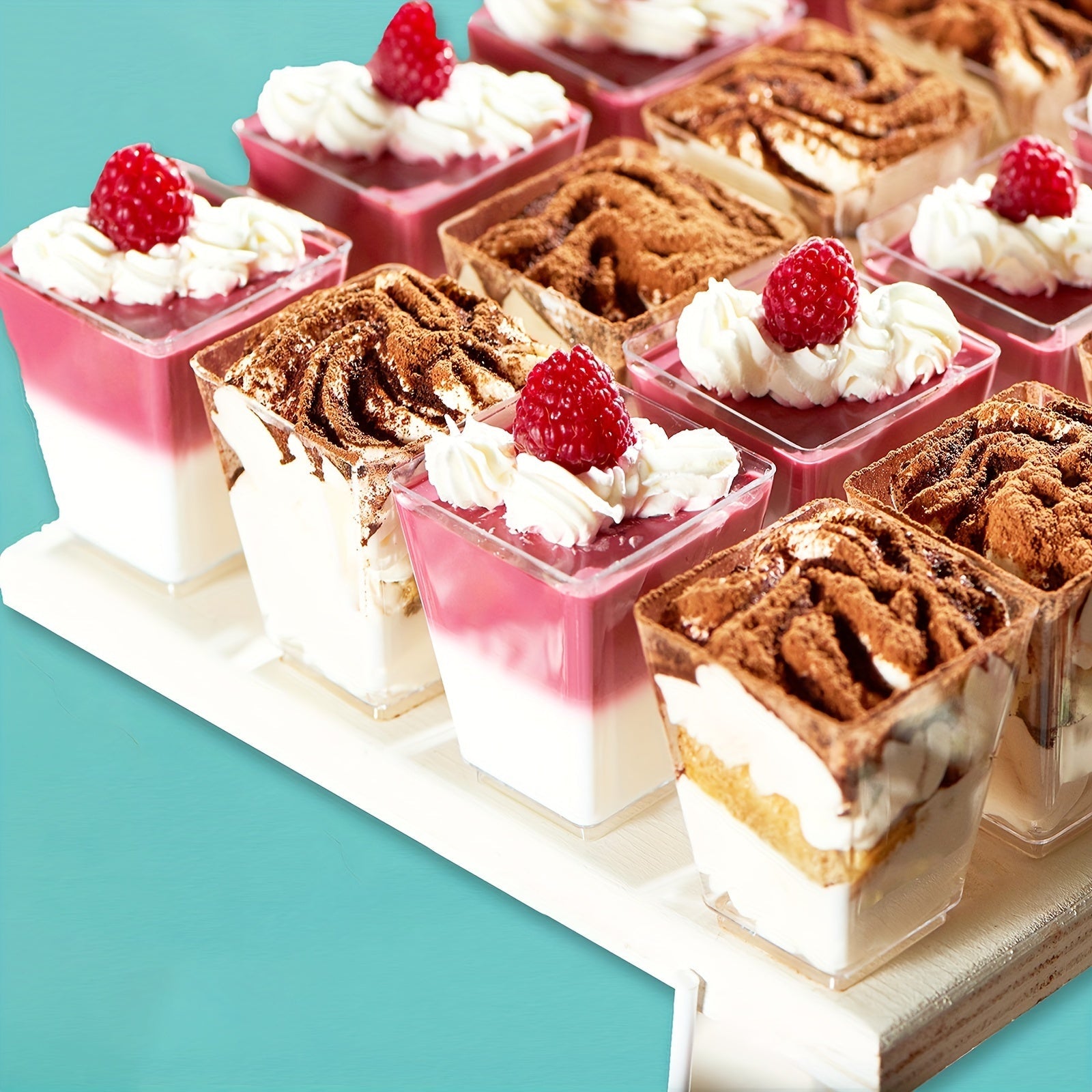 Pack de 50 vasos de postre de 5 oz para eventos de catering de mousse de fruta y helado