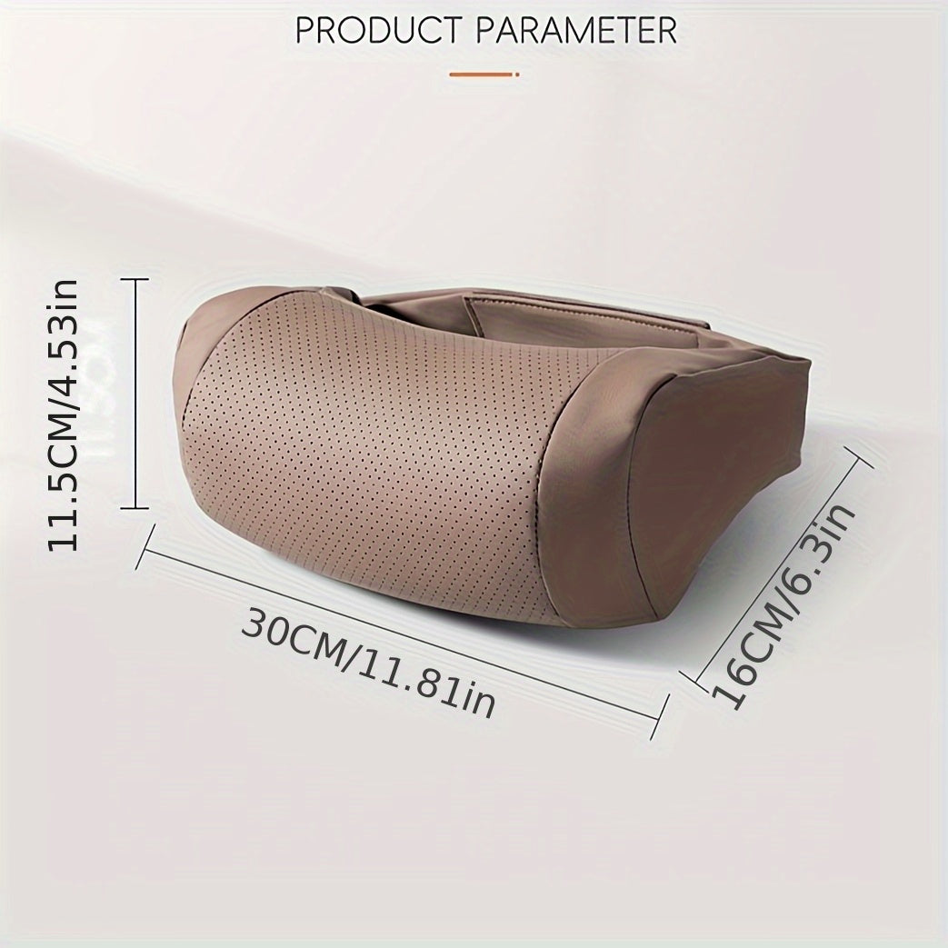 Luxury Car Seat Cushions Set for Headrest and Waist Support Nappa Leather