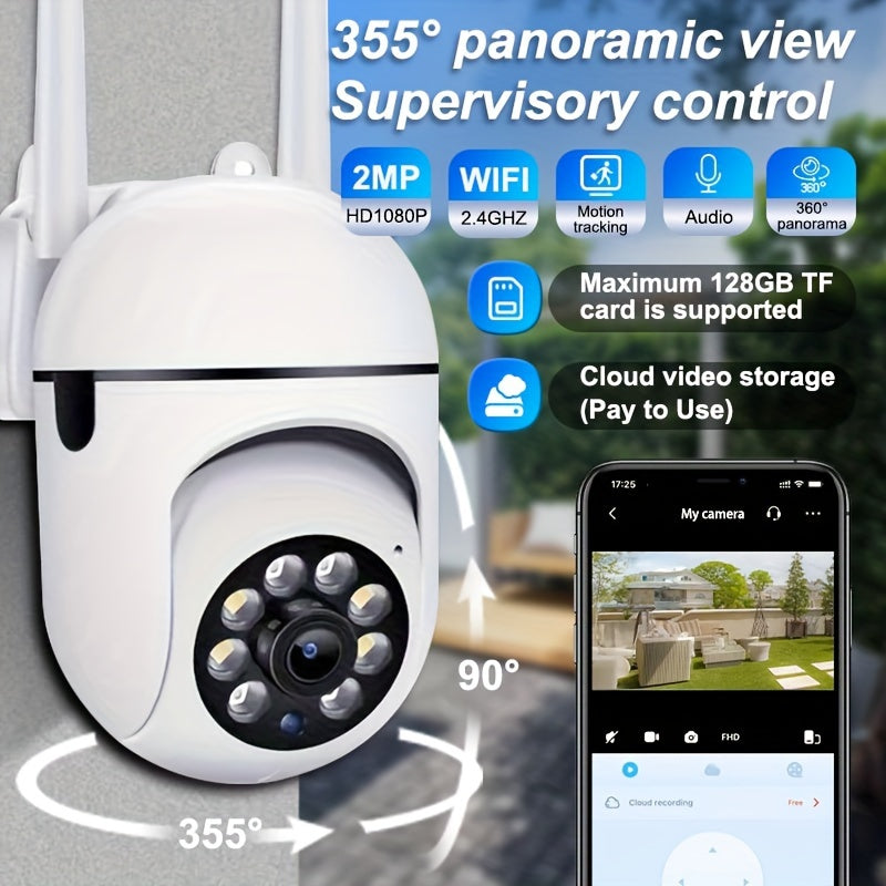 Wireless 360° Home Security Camera with Night Vision and E27 Lamp Compatibility