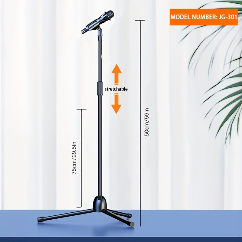 Premium Microphone Stand with Detachable Tripod Boom and Metal Base for Singing Speeches Performances