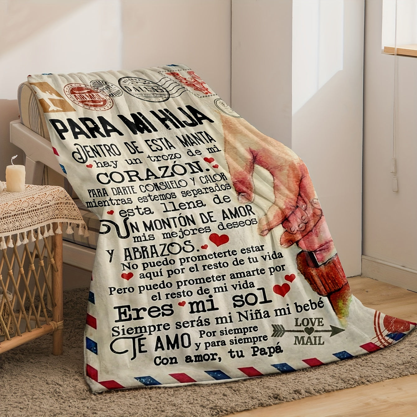 Girls Cozy Flannel Throw Blanket with Spanish Style for Warmth and Comfort