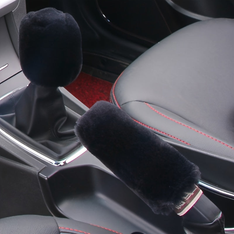 Car Interior Accessories 2Pcs Plush Winter Insulation Gear Shift Covers