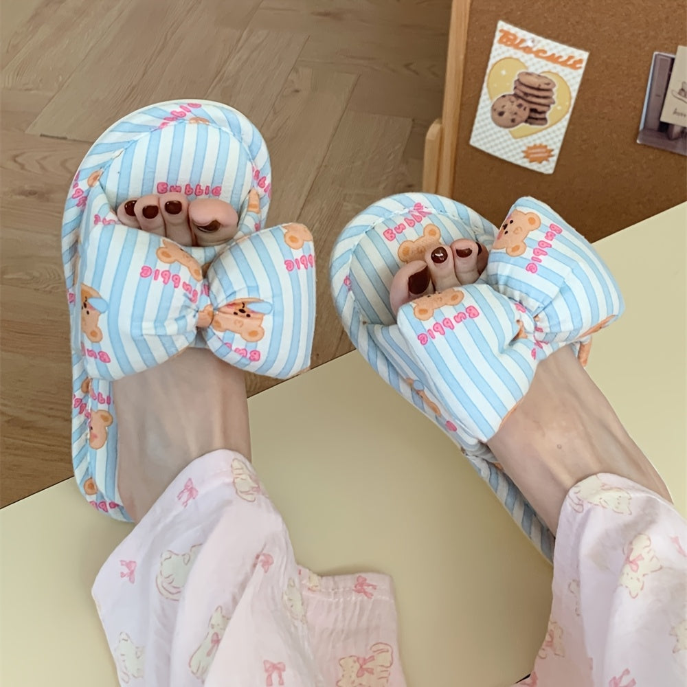 Ayollar uchun chiroyli multfilm quyonli shlyapka yumshoq nafas oladigan ichki poyabzal