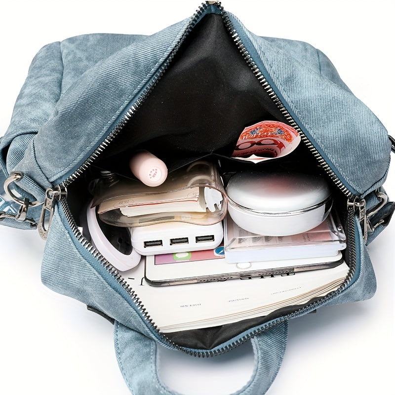 Women's PU Double Shoulder Bag for Autumn Winter Casual Crossbody Backpack with Tassels