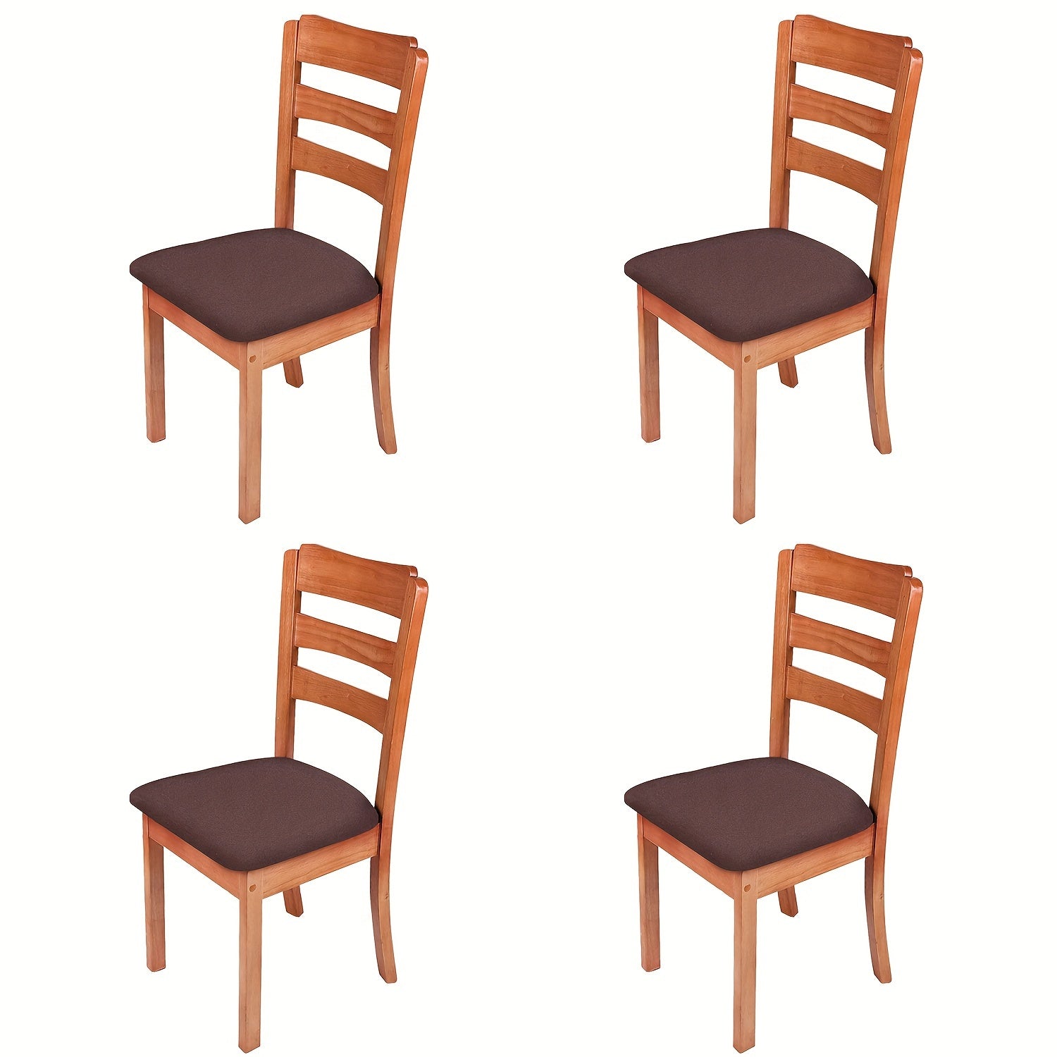 4/6pcs Waterproof Polyester Spandex Chair Seat Covers with Elastic Band Slipcovers