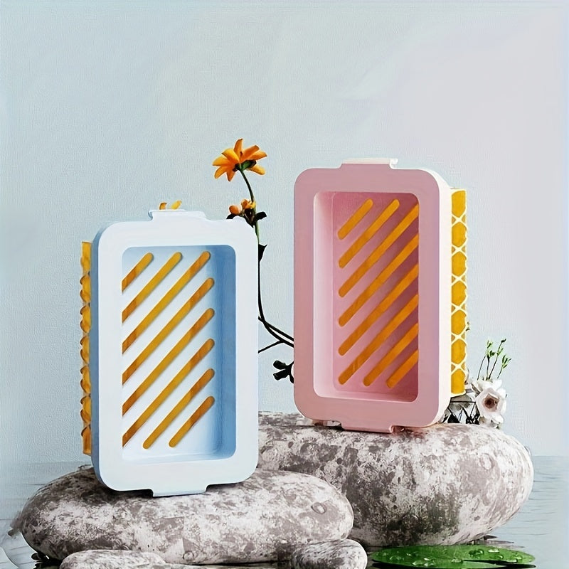 Mesh Surface Soap Dish for Bathroom, Durable Plastic, Lathering Design