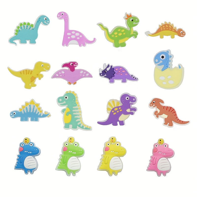 Unisex Kids PVC Dinosaur Shoe Charms Fluorescent Black and White Glowing Accessories