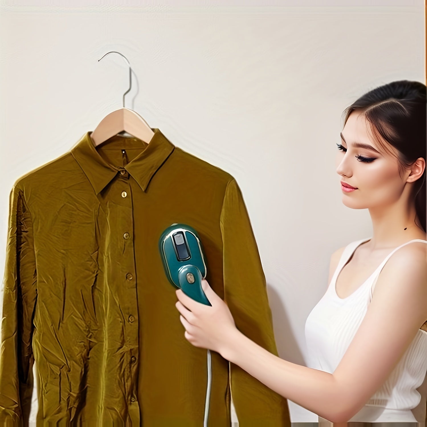 Vaporizador de mano portátil con mango plegable y plancha giratoria para viajes y hogar