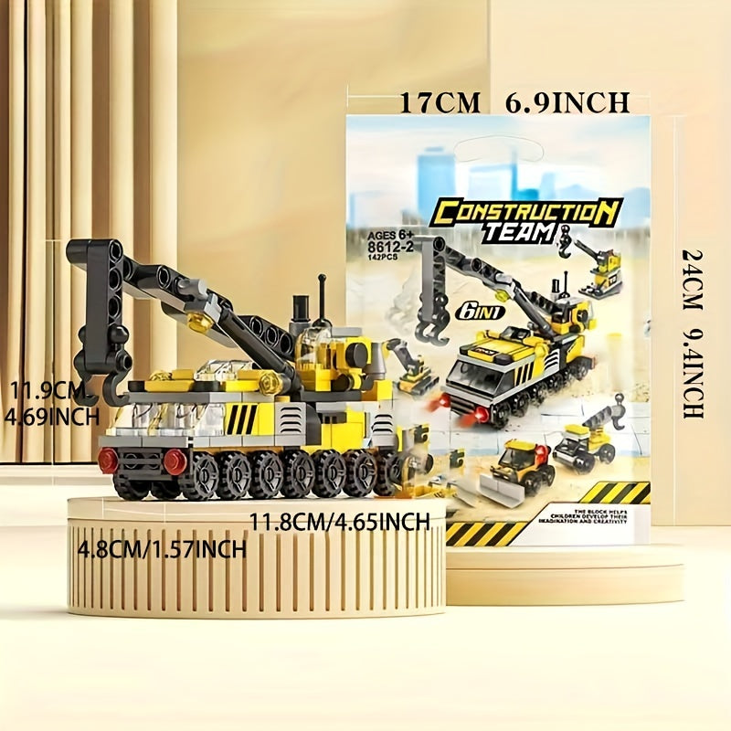 142-Piece City Engineering Puzzle Building Blocks for Kids Yellow